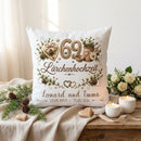 Lärchenhochzeit Geschenk mit Holzherzen Lärchenzweigen und Zapfen