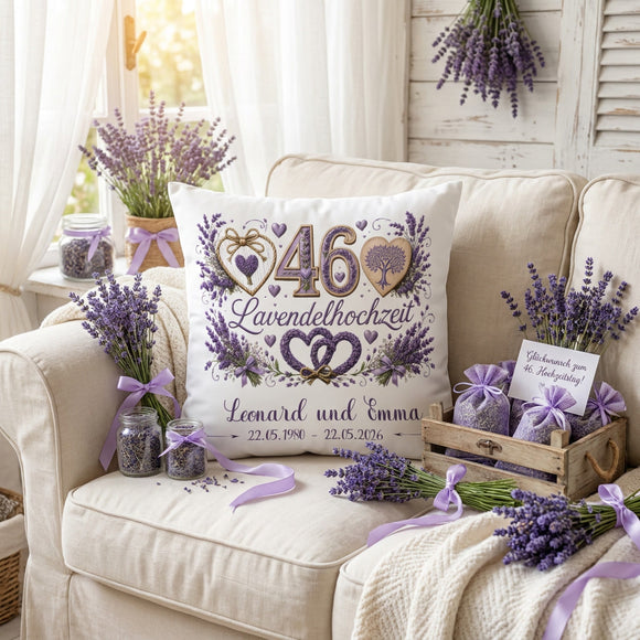 Romantisches Geschenk zur Lavendelhochzeit mit individueller Personalisierung