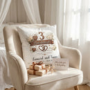 Geschenk zum 3. Hochzeitstag – Lederhochzeit Kissen mit Namen für Paare und Ehejubiläum