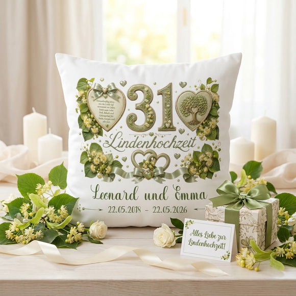 Romantisches Geschenk zur Lindenhochzeit mit individueller Personalisierung
