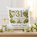 Geschenk Lindenhochzeit – personalisiertes Kissen mit Namen und Datum zum 31. Hochzeitstag