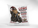 Geschenk Sternzeichen Löwe Mann – individuelles 40 x 40 cm Kissen mit Biker Motiv und Personalisierung