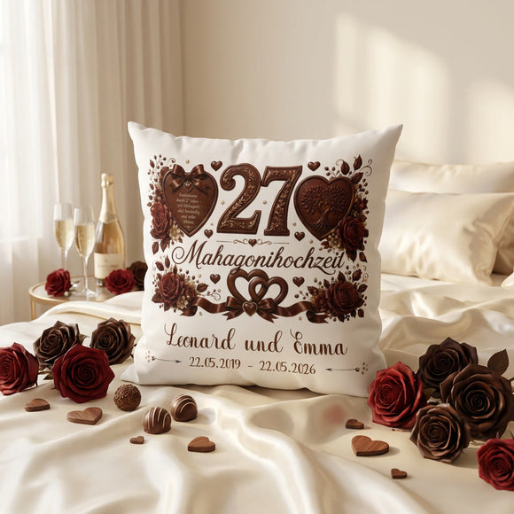 Romantisches Geschenk zur Mahagonihochzeit mit individueller Personalisierung