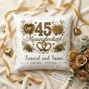 Geschenk 45. Hochzeitstag – personalisiertes Kissen zur Messinghochzeit mit Namen und Datum