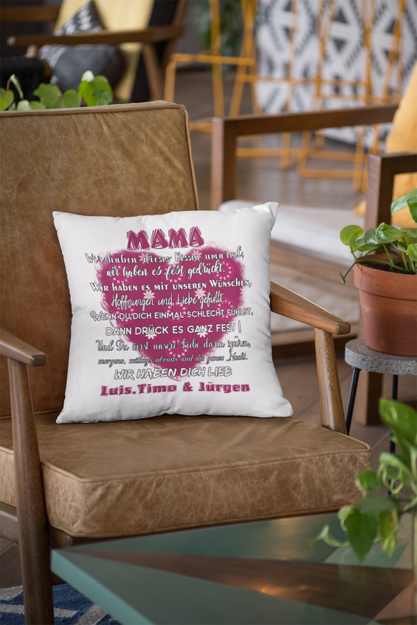 Mama-Kissen mit Namen | Personalisiertes Geschenk für Mama | Sprüchekissen