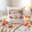 Geschenk zum 28. Hochzeitstag mit romantischem Nelken-Design und Namen des Ehepaares