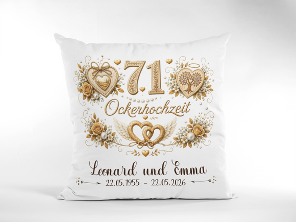 Geschenk zum 71. Hochzeitstag mit Herzen Lebensbaum und Rosen