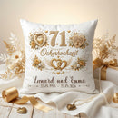 Geschenk Ockerhochzeit personalisiertes Kissen zum 71. Hochzeitstag
