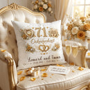 Geschenk Ockerhochzeit personalisiertes Kissen