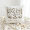 Geschenk zum 21. Hochzeitstag mit edlem Opal-Design und Namen des Ehepaares