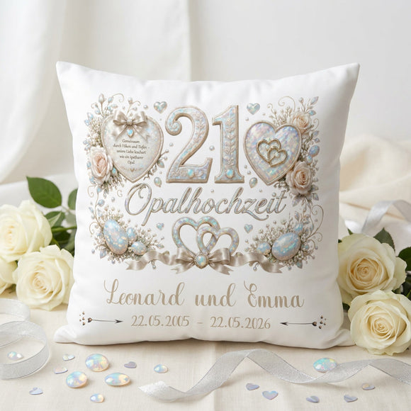 Opalhochzeit Kissen personalisiert als romantisches Hochzeitsjubiläum Geschenk