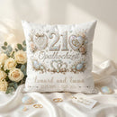 Geschenk Opalhochzeit – personalisiertes Kissen mit Namen und Datum zum 21. Hochzeitstag