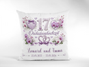 Geschenk Orchideenhochzeit – personalisiertes Kissen mit Namen