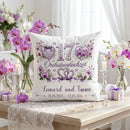 Geschenk zum 17. Hochzeitstag mit elegantem Orchideen-Design und Namen des Ehepaares