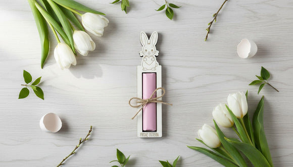 Osterhase Schokoriegelhalter als Tischdeko bei Osterbrunch