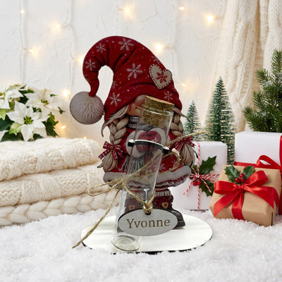 Geldgeschenk Weihnachten Frau mit Wichtelfrau und personalisiertem Namen