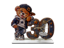 Geldgeschenk zum 30. Geburtstag mit großer Zahl 30 und Teddy mit Cap