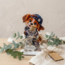 Geschenk für Hundebesitzer mit Hund blauer Cap und Pfotenmotiv
