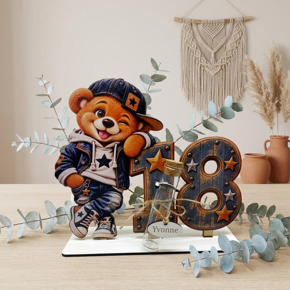 Geschenk 18. Geburtstag Mann mit Glasröhrchen für einen Geldschein