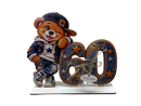 Geldgeschenk zum 60. Geburtstag mit großer Zahl 60 und Teddy mit Cap