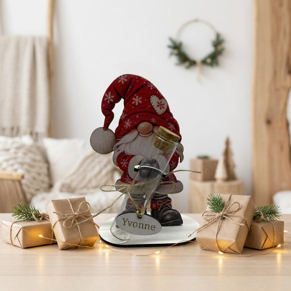 Personalisiertes Geldgeschenk Weihnachten mit süßem Wichtelmotiv