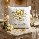 Kissen zum 50. Hochzeitstag personalisiert mit Namen und Hochzeitsdatum