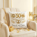 Goldene Hochzeit Kissen mit goldener 50 und Herzen