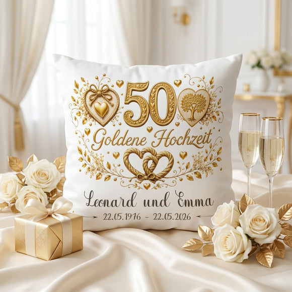 Goldene Hochzeit Geschenk für Ehepaar mit Namen und Hochzeitsdatum