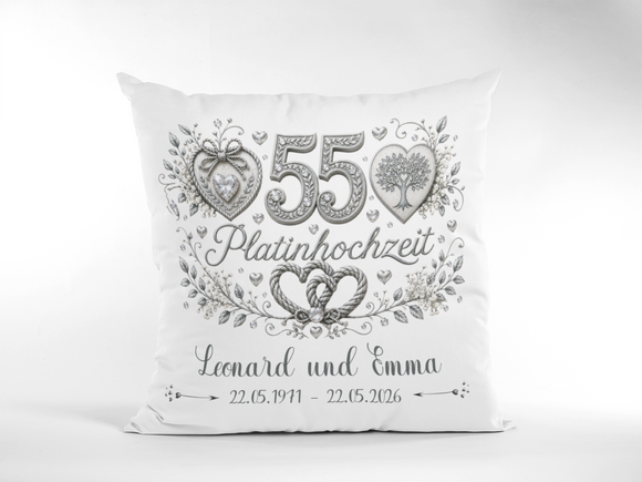 Geschenk zum 55. Hochzeitstag mit Namen und Hochzeitsdatum