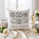 Geschenk Platinhochzeit personalisiertes Kissen zum 55. Hochzeitstag