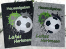 Hausaufgabenheft Hülle Fußball grün – personalisierter Filzumschlag-2