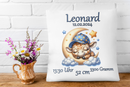 Personalisiertes Kissen zur Geburt – Giraffe mit Mond & Sternenmütze – Geschenk für Jungen-2
