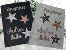 Personalisierte Zeugnismappe Sterne Braun – Filz A4 mit Name-2