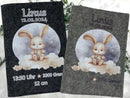 U-Heft Hülle Hase personalisiert – blaues Filzdesign mit Namen-2