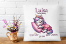 Personalisiertes Geburtskissen mit schlafendem Einhorn – Geschenk zur Geburt mit Namen & Daten-2