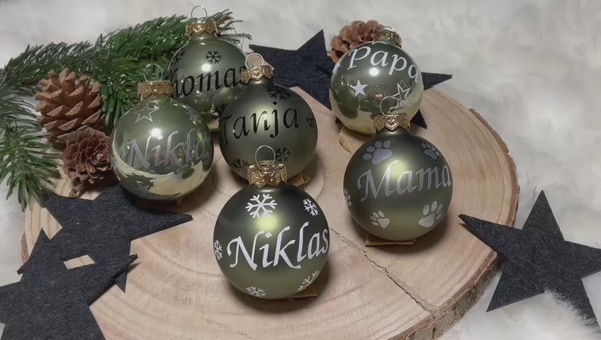 Weihnachtskugel mit Name | Christbaumkugeln Glas Grün personalisierte Christbaumkugel | Weihnachtskugeln personalisiert | Geschenkidee-2