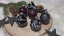 Weihnachtskugel mit Name | Christbaumkugeln Glas schwarz personalisierte Christbaumkugel | Weihnachtskugeln personalisiert | Geschenkidee