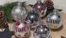 Personalisierte Weihnachtskugel – Glas Silber glänzend oder matt mit Namen & Motiv-2
