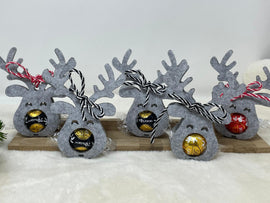Rentier Mitarbeitergeschenk aus Filz – Weihnachtsdeko & Geschenkidee mit Schokohalter