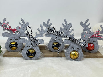 Rentier Mitarbeitergeschenk aus Filz – Weihnachtsdeko & Geschenkidee mit Schokohalter