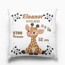 Personalisiertes Kissen zur Geburt – Giraffe mit Geburtsdaten – Baby Geschenk-2