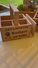 Grill Geschenk personalisiert Grillmeister | Grill Utensilo für Besteck | Geschenk für Männer |Geschenk Grillparty |Geschenke Grillabend-10