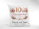 Personalisiertes Rosenhochzeit Kissen mit individueller Gestaltung zum Hochzeitsjubiläum