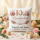 Geschenk zur Rosenhochzeit mit Namen und Datum als Geschenk zum 10. Hochzeitstag