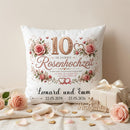 Personalisiertes Jubiläumskissen zur Rosenhochzeit für 10 gemeinsame Ehejahre
