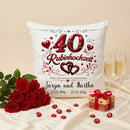 Kissen zum 40. Hochzeitstag mit Namen und Datum als Erinnerung an die Rubinhochzeit