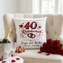 Geschenk für Großeltern zur Rubinhochzeit mit individuell bedrucktem Kissen