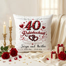 Geschenk zur Rubinhochzeit mit personalisiertem Kissen für 40 gemeinsame Ehejahre