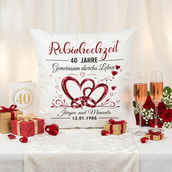 Individuelles Geschenk für die Rubinhochzeit mit romantischem Design