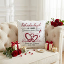 Geschenk zuGeschenk für Eltern zur Rubinhochzeit mit hochwertigem Dekokissenm 40. Hochzeitstag mit personalisiertem Kissen und Herzen